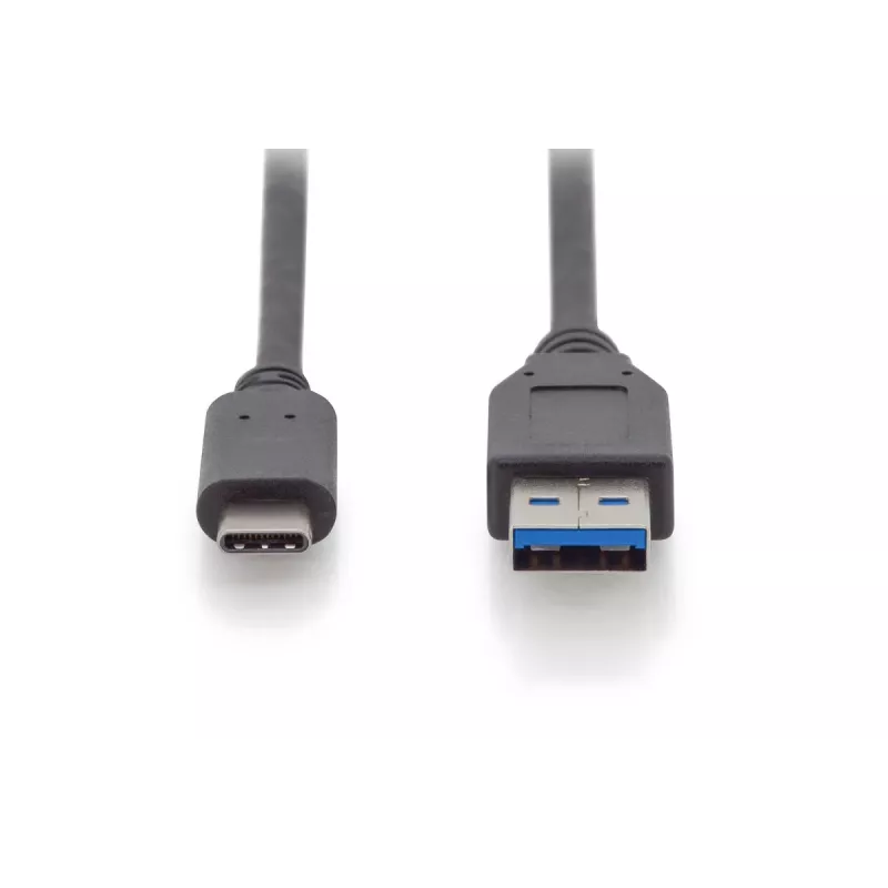 Cable de conexión USB Type-C DIGITUS ASSMANN, Type-C a A macho/macho, 1 m totalmente equipado, Gen2, 3A, 10GB, versión 3.1, CE, negro