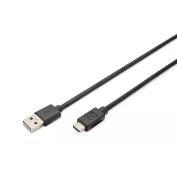 Cable de conexión USB Type-C DIGITUS ASSMANN, Type-C a A conector macho/macho, 3 m, 3A, 480 MB/s, versión 2.0, negro