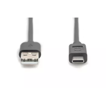 Cable de conexión USB Type-C DIGITUS ASSMANN, Type-C a A conector macho/macho, 3 m, 3A, 480 MB/s, versión 2.0, negro