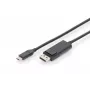 Cable adaptador USB Type-C DIGITUS, Type-C a DP macho/macho, 2 m 4K/60 Hz, 32,4 Gbit/s, CE, negro