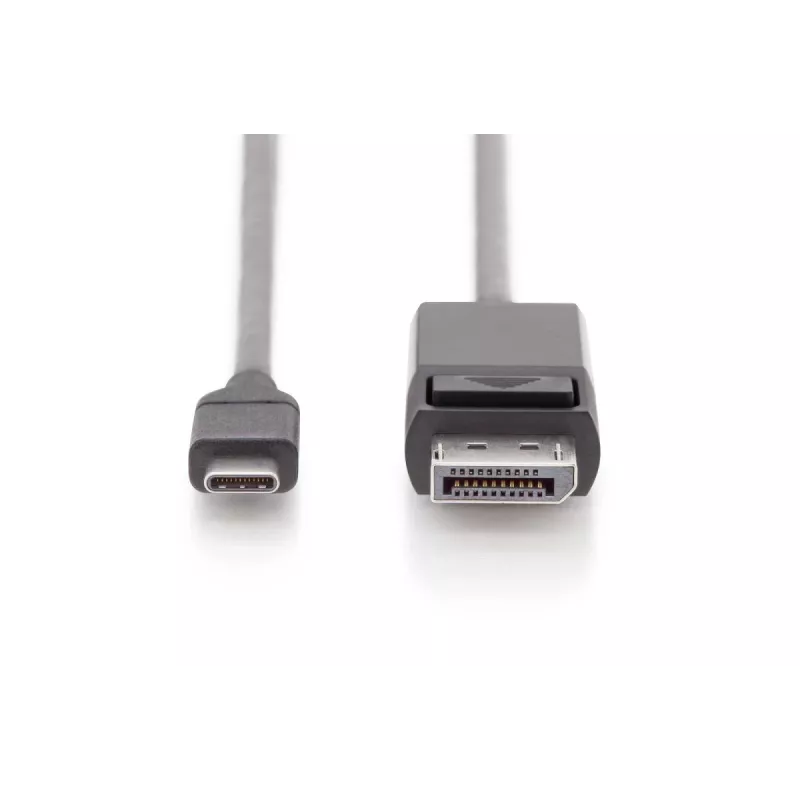 Cable adaptador USB Type-C DIGITUS, Type-C a DP macho/macho, 2 m 4K/60 Hz, 32,4 Gbit/s, CE, negro