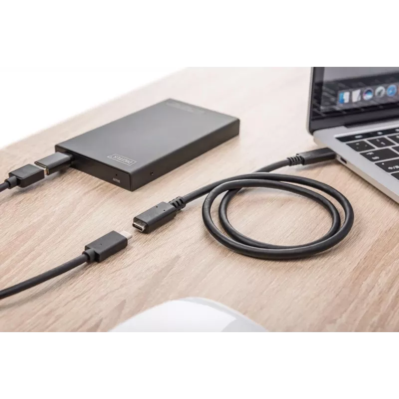 DIGITUS AK-300210-020-S cable alargador USB-C, USB 2.0, USB-C macho/hembra, 3 A, 2 m, negro