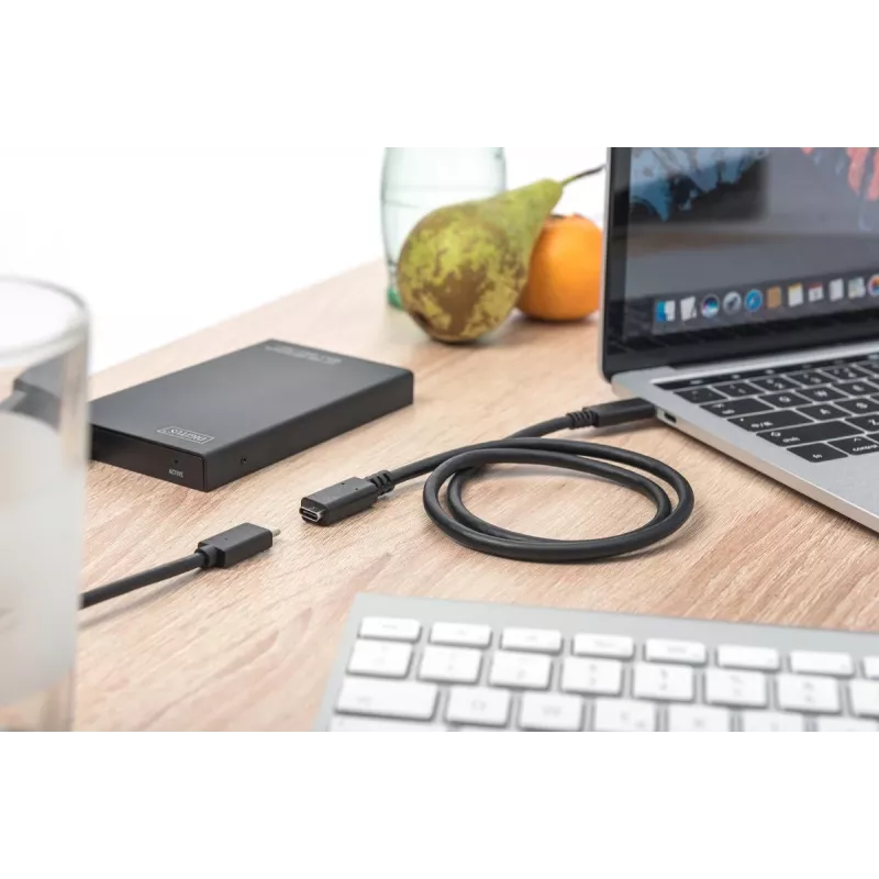 DIGITUS AK-300210-020-S cable alargador USB-C, USB 2.0, USB-C macho/hembra, 3 A, 2 m, negro