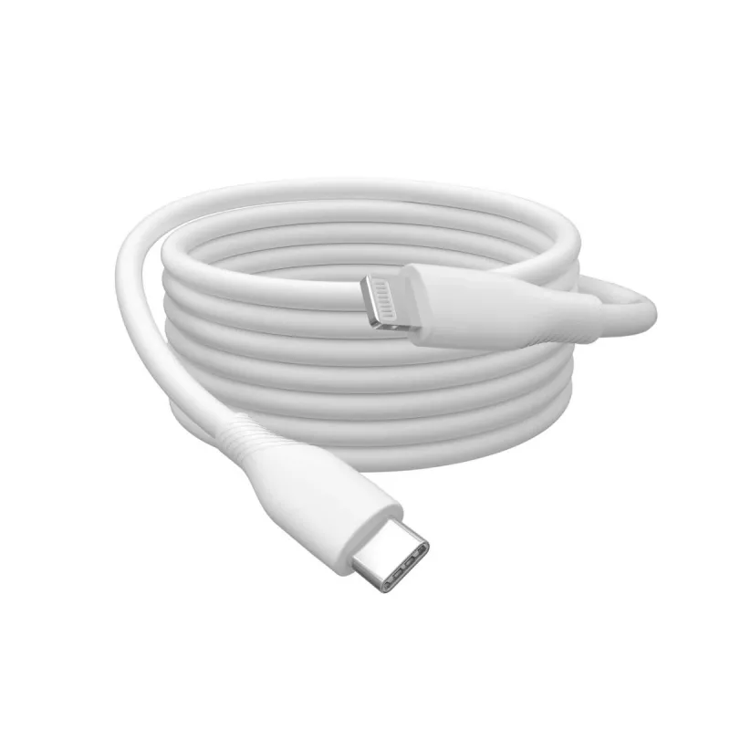 Cable de carga de silicona USB DIGITUS USB-C – Lightning USB 2.0 60 W – 2 m blanco