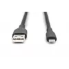 Cable de carga de silicona USB DIGITUS USB-A - Lightning USB 2.0 12W - 50cm negro