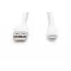 Cable de carga de silicona USB DIGITUS USB-A - Lightning USB 2.0 12W - 1m blanco