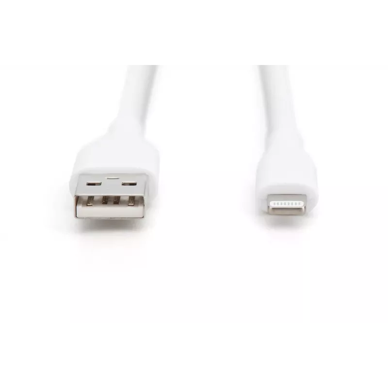 Cable de carga de silicona USB DIGITUS USB-A - Lightning USB 2.0 12W - 1m blanco
