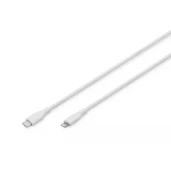 Cable de carga de silicona USB DIGITUS USB-C - Lightning USB 2.0 60W - 50cm blanco