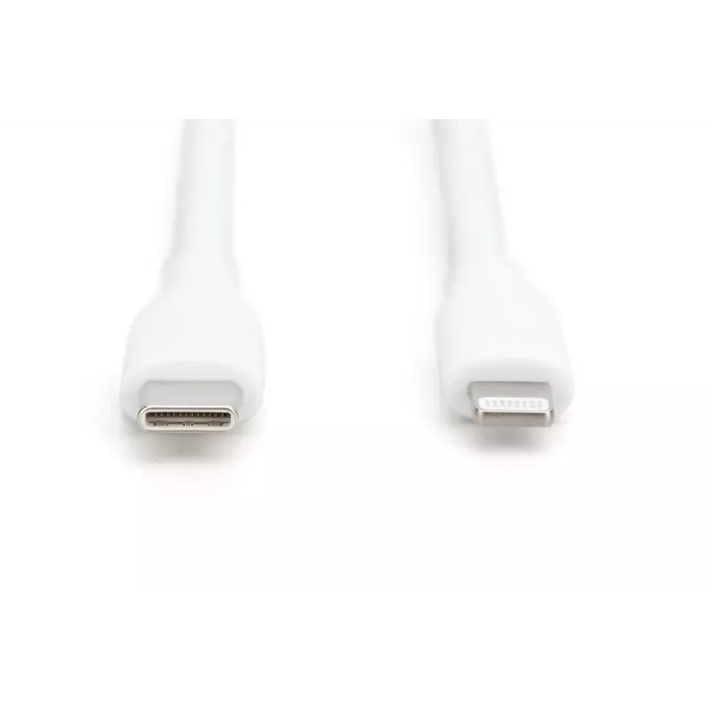 Cable de carga de silicona USB DIGITUS USB-C - Lightning USB 2.0 60W - 50cm blanco