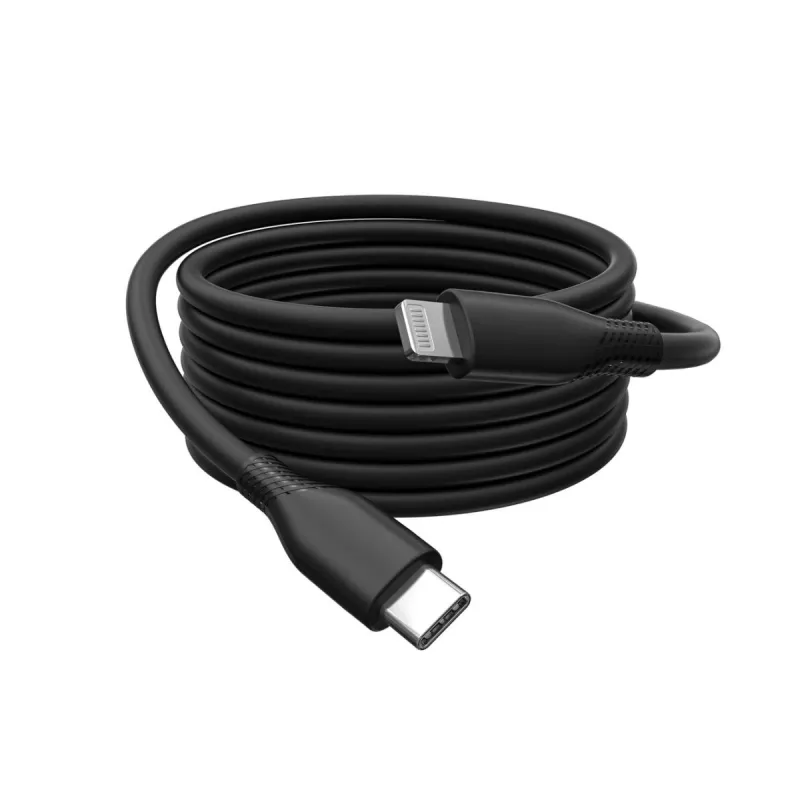 Cable de carga de silicona USB DIGITUS USB-C - Lightning USB 2.0 60W - 1m negro