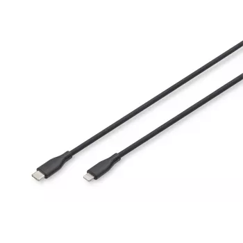 Cable de carga de silicona USB DIGITUS USB-C - Lightning USB 2.0 60W - 2m negro