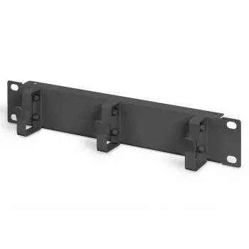 Panel de gestión de cables de 10 pulgadas DIGITUS 1HE 3x anillos para cables negro