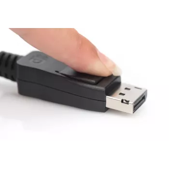 Cable de conexión DisplayPort DIGITUS, DP macho/macho, 5 m con bloqueo, Ultra HD 8K, vers. 1.3/1.4, negro