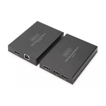 Emisor y receptor AV, Digitus, set extensor HDMI KVM IP, 1920 x 1200 píxeles, 150 m