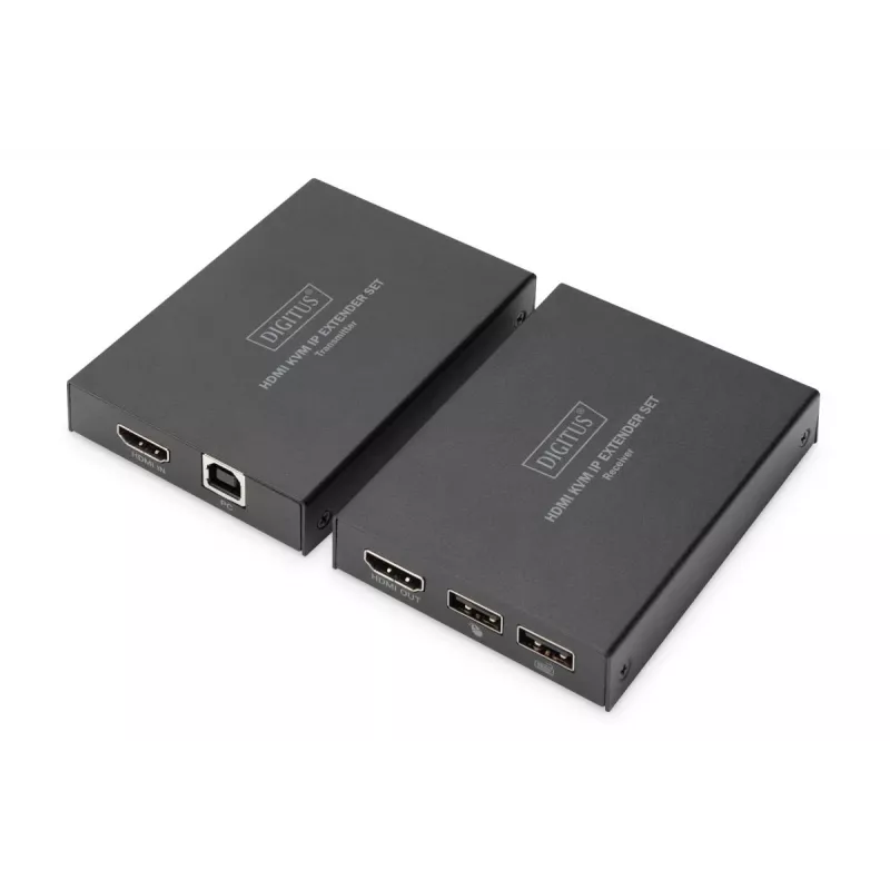 Emisor y receptor AV, Digitus, set extensor HDMI KVM IP, 1920 x 1200 píxeles, 150 m