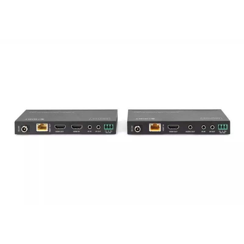 DIGITUS DS-55508 kit extensor HDMI 4K HDBaseT, 150 m, 4K/60Hz, 18 Gbps, YUV 4:4:4, HDR, PoC, RS-232, IR