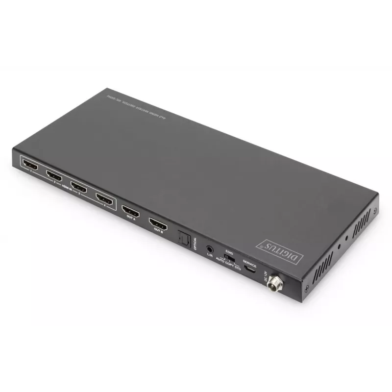 Conmutador matriz HDMI 4x 2 DIGITUS 4K/60Hz escalador EDIDARC HDCP 2.2 18 Gbps