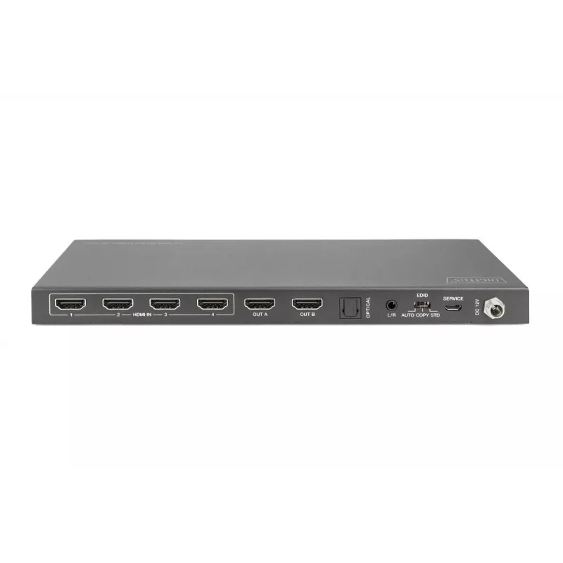 Conmutador matriz HDMI 4x 2 DIGITUS 4K/60Hz escalador EDIDARC HDCP 2.2 18 Gbps
