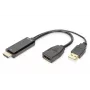 Adaptador HDMI 4K Digitus HDMI a DisplayPort 0,2 m HDMI Type-A USB