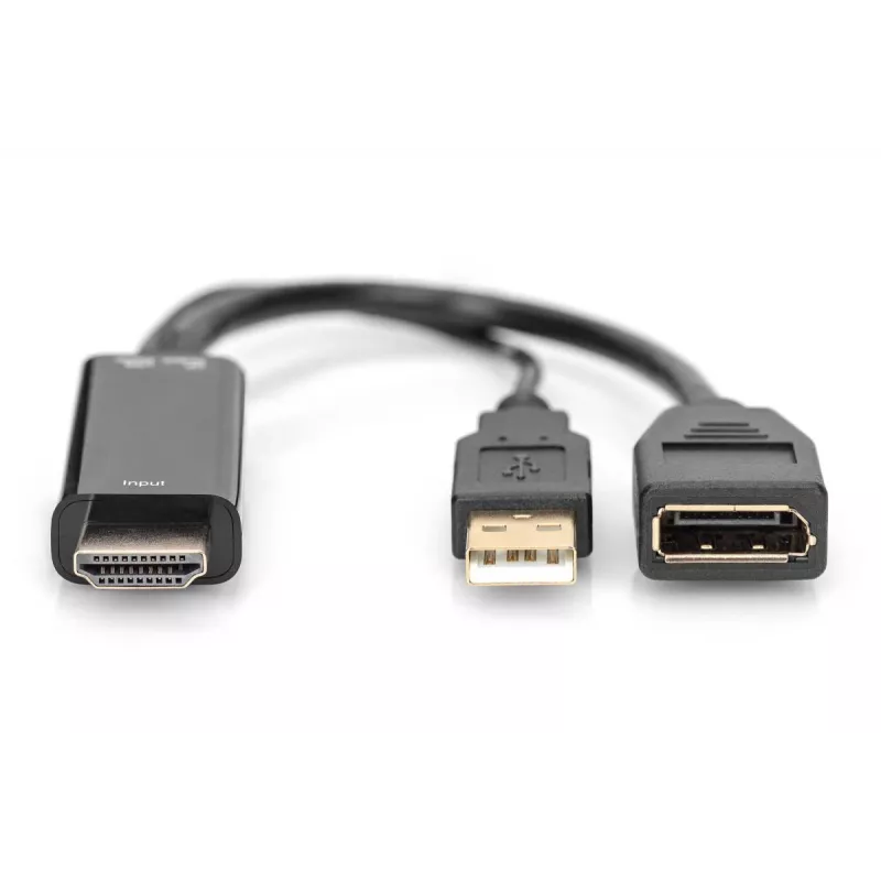 Adaptador HDMI 4K Digitus HDMI a DisplayPort 0,2 m HDMI Type-A USB