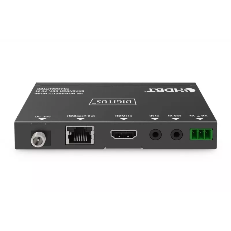 Set extensor HDBaseT 4K DIGITUS 70m PoC RS232 IR negro