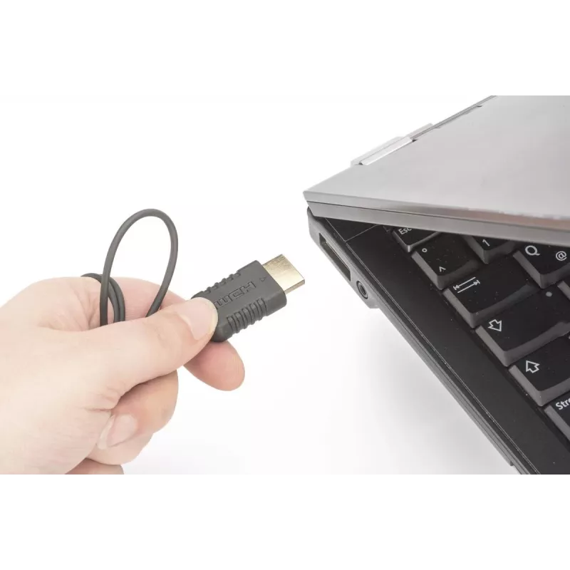 Cable de conexión HDMI High Speed DIGITUS, Type-A, HighFlex macho/macho, 2,0 m, 4K Ultra HD@30Hz, activo, CE, oro negro