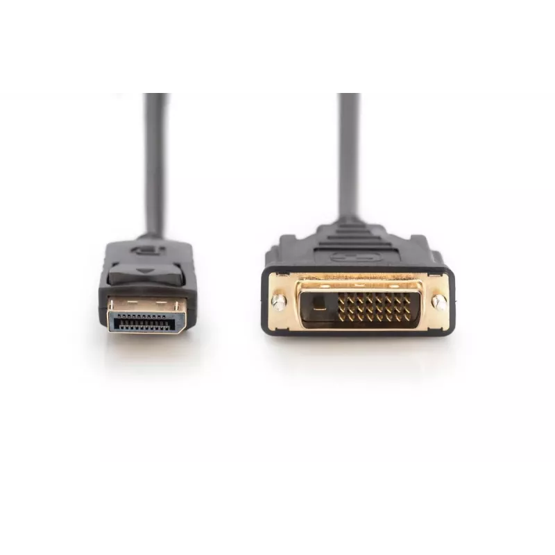 Cable adaptador DisplayPort DIGITUS, DP - DVI (24+1) M/M, 3 m con bloqueo, compatible con DP 1.1a, CE negro