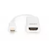 Cable adaptador DisplayPort DIGITUS ASSMANN, Mini DP - HDMI tipo A M/H, 15 cm compatible con DP 1.1a, CE blanco