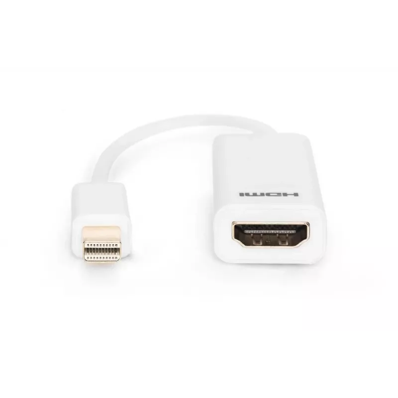Cable adaptador DisplayPort DIGITUS ASSMANN, Mini DP - HDMI tipo A M/H, 15 cm compatible con DP 1.1a, CE blanco