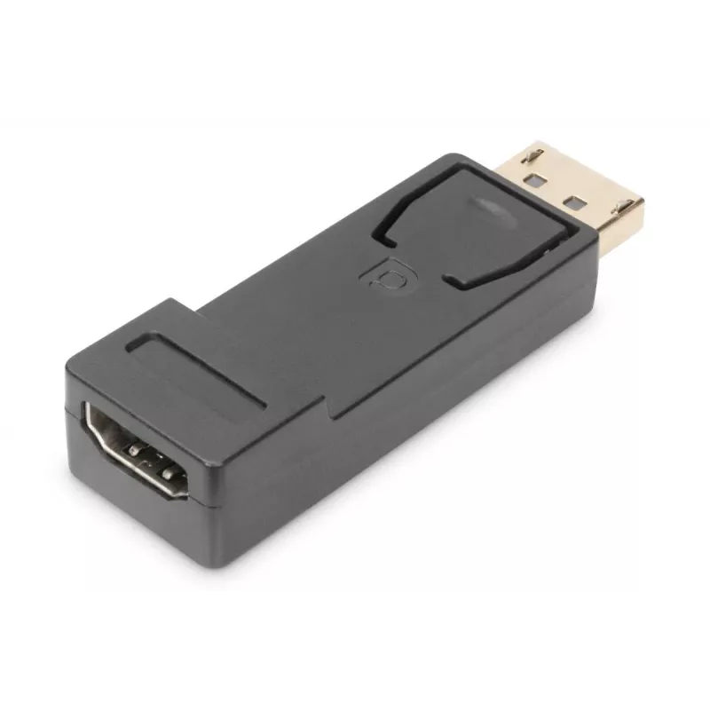 Adaptador DisplayPort DIGITUS, DP - HDMI tipo A M/H, con bloqueo, DP 1.1a, Full HD, CE negro