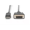 Cable adaptador DisplayPort DIGITUS, DP - DVI (24+1) M/M, 2 m con bloqueo, DP 1.1a CE negro