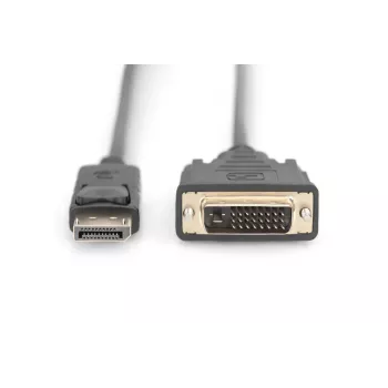 Cable adaptador DisplayPort DIGITUS, DP - DVI (24+1) M/M, 2 m con bloqueo, DP 1.1a CE negro