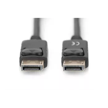Cable de conexión DisplayPort DIGITUS, DP M/M, 2 m con bloqueo, DP 1.2, Ultra HD 4K negro