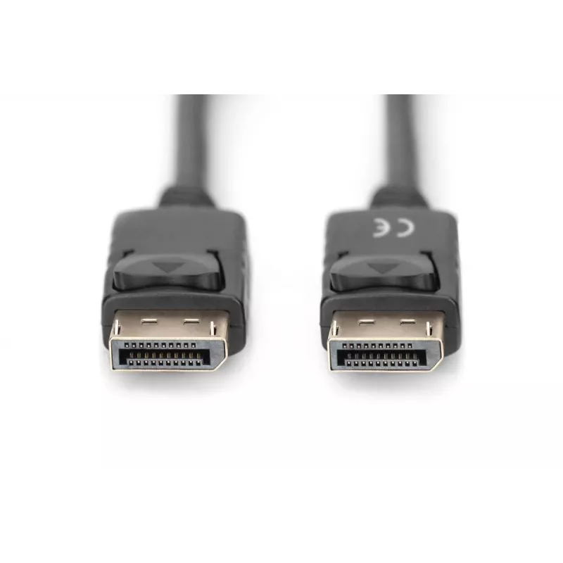 Cable de conexión DisplayPort DIGITUS, DP M/M, 2 m con bloqueo, DP 1.2, Ultra HD 4K negro