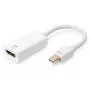 Cable adaptador DisplayPort DIGITUS ASSMANN, Mini DP - HDMI Type A M/H, 20 cm HDMI ver. 2.0, activo, CE, dorado, blanco