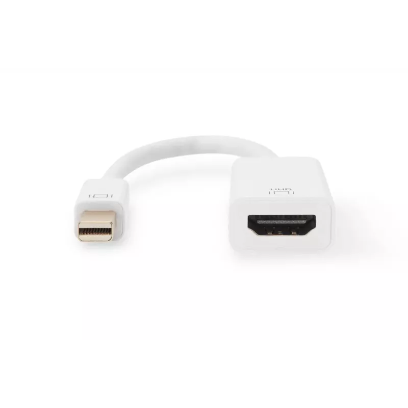 Cable adaptador DisplayPort DIGITUS ASSMANN, Mini DP - HDMI tipo A M/H, 20 cm HDMI ver. 2.0, activo, CE, dorado, blanco