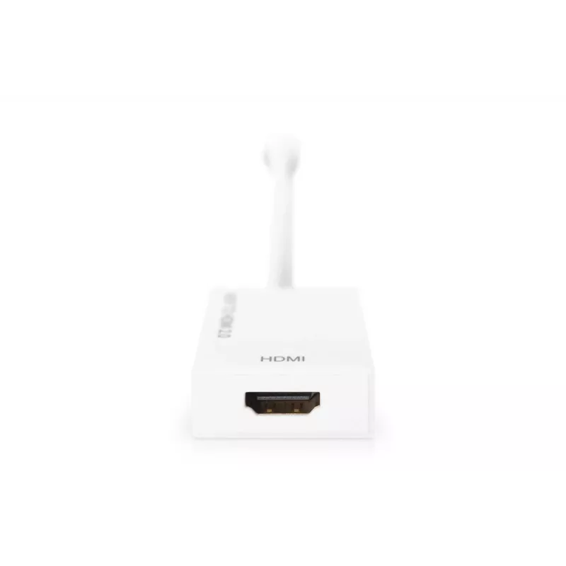 Cable adaptador DisplayPort DIGITUS ASSMANN, Mini DP - HDMI tipo A M/H, 20 cm HDMI ver. 2.0, activo, CE, dorado, blanco