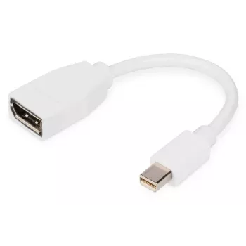Cable adaptador DisplayPort DIGITUS, Mini DP - DP M/H, 0,15 m, conforme a DP 1.2, blanco