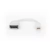 Cable adaptador DisplayPort DIGITUS, Mini DP - DP M/H, 0,15 m, conforme a DP 1.2, blanco
