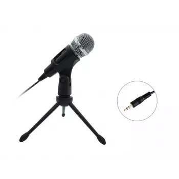Micrófono de mesa Equip Mini Desk, micrófono de mesa, -30 dB, 30 - 16000 Hz, 2200 Ω, con cable, 3,5 mm (1/8 inch)