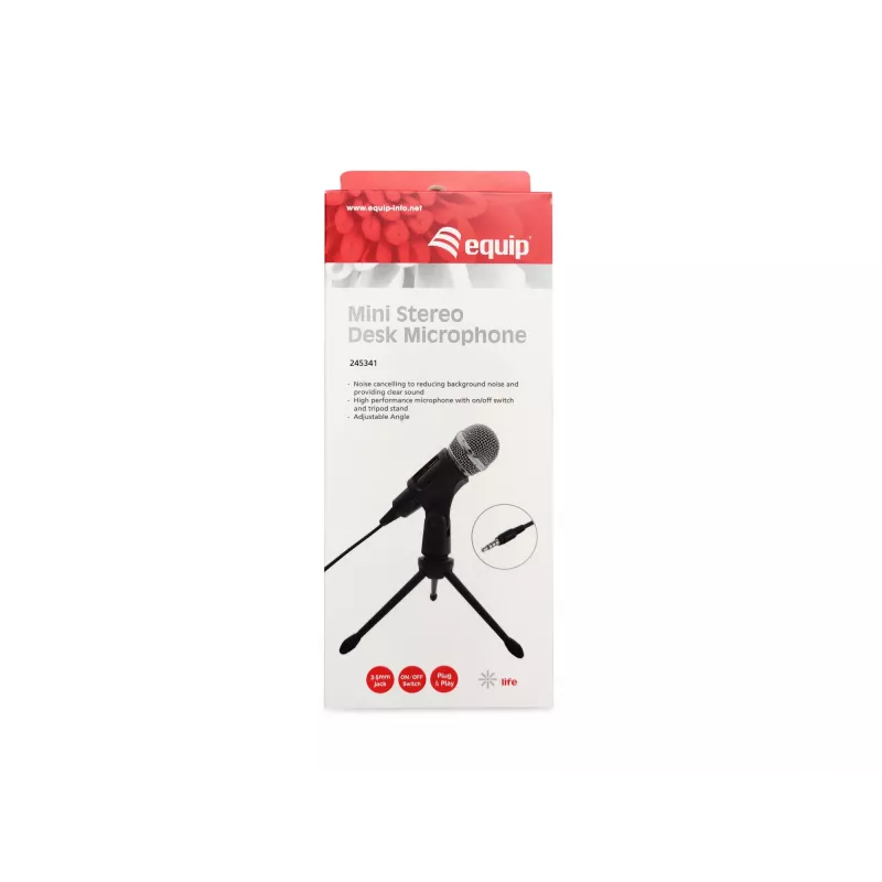 Micrófono de mesa Equip Mini Desk, micrófono de mesa, -30 dB, 30 - 16000 Hz, 2200 Ω, con cable, 3,5 mm (1/8