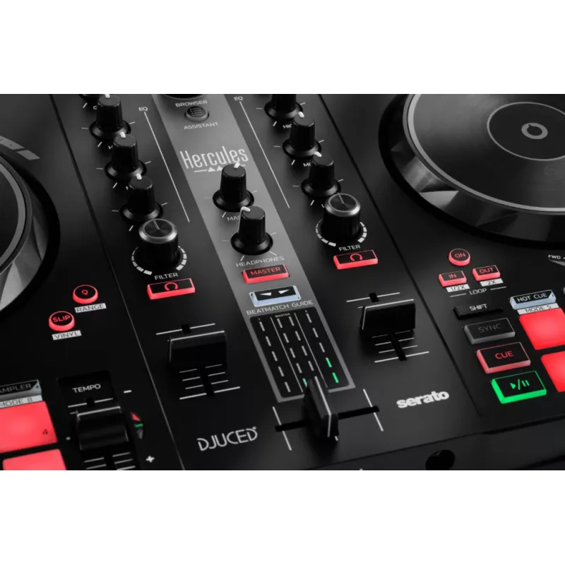 Scratcher de vinilo Hercules INPULSE 300 MK2 negro, rojo