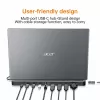 Acer Minidock Type-C 13 en 1 con cable USB 3.2 Gen 1 negro