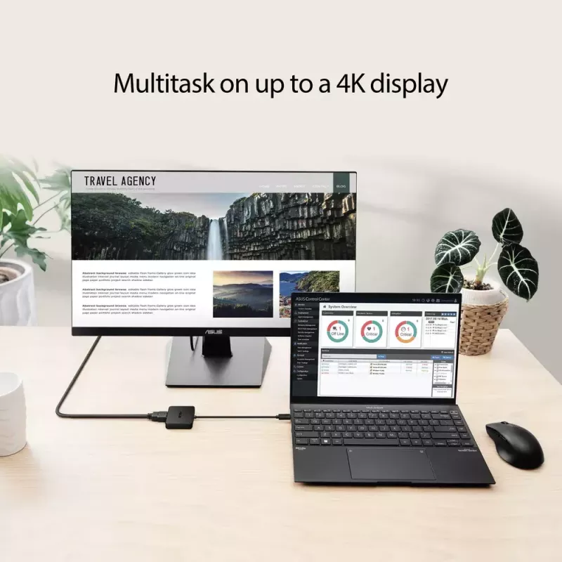 ASUS USB-C Mini Dock con cable USB 3.2 Gen 2 (3.1 Gen 2) Type-C negro