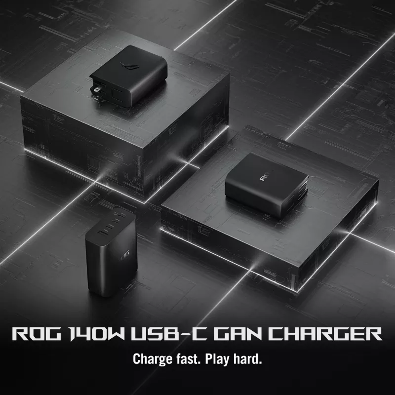 ASUS ROG 140W USB-C GaN universal negro AC carga rápida interior