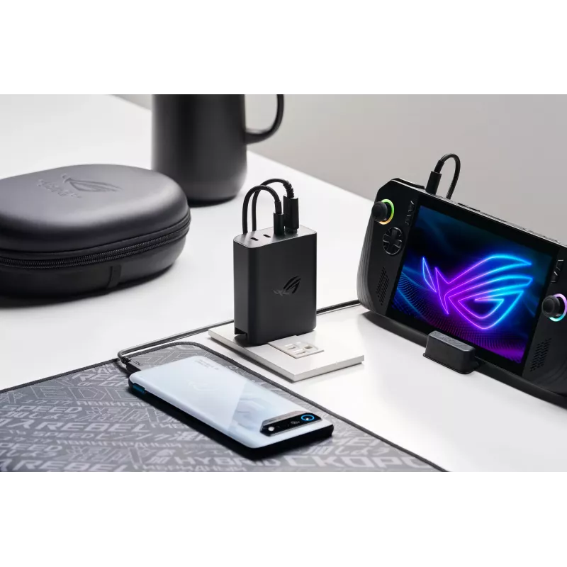 ASUS ROG 140W USB-C GaN universal negro AC carga rápida interior