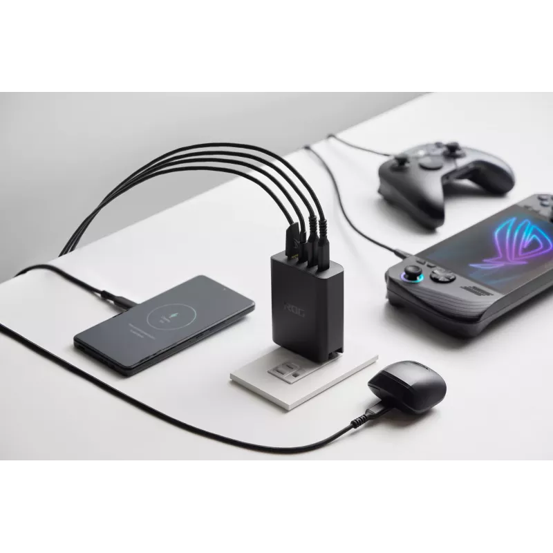 ASUS ROG 140W USB-C GaN universal negro AC carga rápida interior
