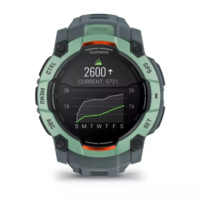 Garmin Instinct 3 AMOLED 50 mm smartwatch (010-03020-01), pantalla táctil de 1,3 pulgadas 416x416, GPS, verde Neotropic Twilight