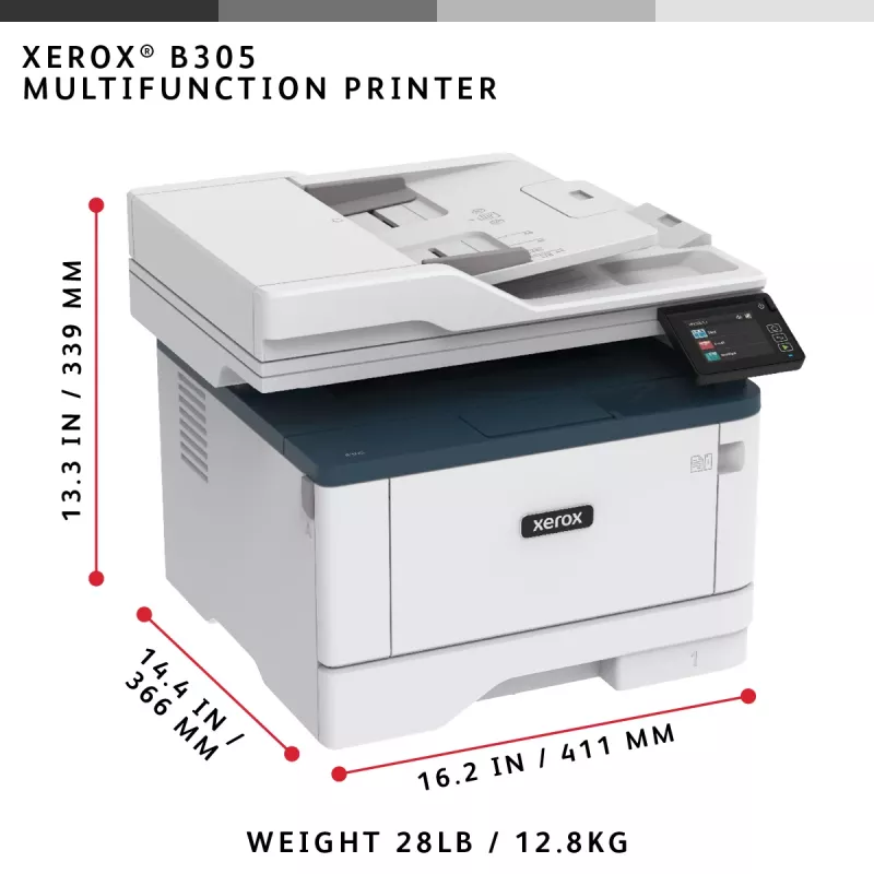 Xerox B305 A4 38 ppm Inalámbrica Dúplex Copia/Impresión/Escaneado PS3 PCL5e/6 2 bandejas 350 hojas