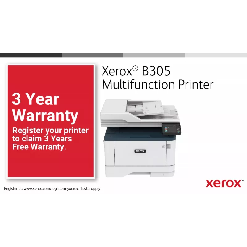 Xerox B305 A4 38 ppm Inalámbrica Dúplex Copia/Impresión/Escaneado PS3 PCL5e/6 2 bandejas 350 hojas